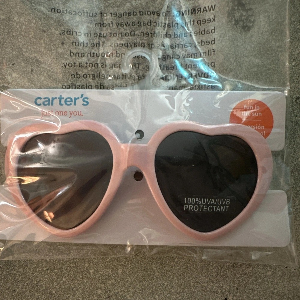 New Carter's "Just One You" Toddler Pink Heart Sunglasses UVA/UVB Protection